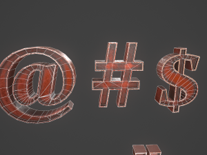 english letters - copper red 3D Model