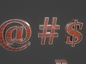 english letters - copper red 3D Model