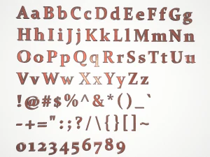 english letters - copper red 3D Model