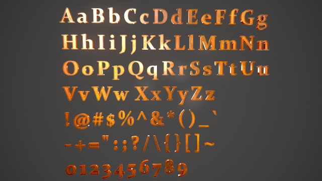 english letters - copper 3D Modell .c4d .max .obj .3ds .fbx .stl .blend 