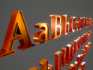 english letters - copper 3D Modell