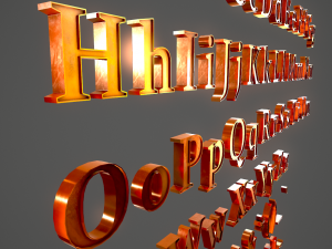 english letters - copper 3D Modell