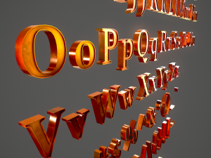 english letters - copper 3D Modell