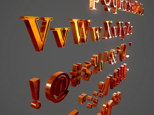 english letters - copper 3D Model