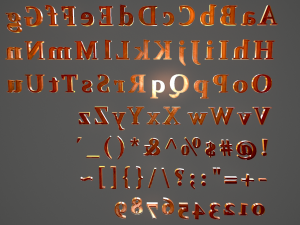 english letters - copper 3D Modell