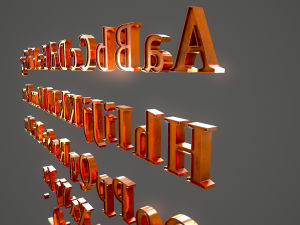 english letters - copper 3D Modell