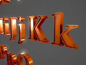 english letters - copper 3D Model