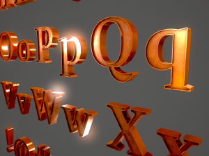 english letters - copper 3D Modell