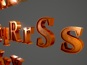 english letters - copper 3D Modell