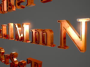 english letters - copper 3D Modell