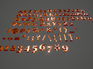 english letters - copper 3D Modell