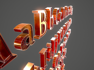 english letters - copper 3D Modell