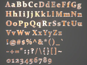 english letters - copper 3D Model