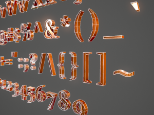 english letters - copper 3D Modell