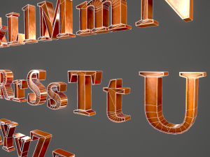 english letters - copper 3D Modell