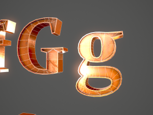 english letters - copper 3D Modell