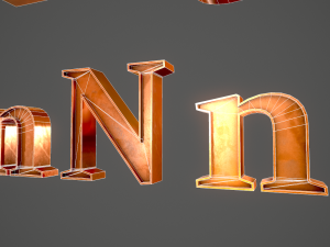 english letters - copper 3D Modell