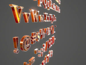 english letters - copper 3D Model