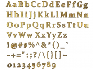 english letters - gold 3D 模型
