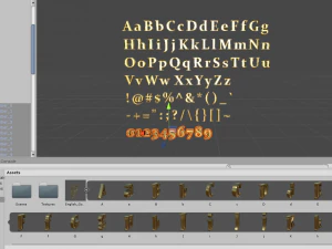 english letters - gold 3D Model