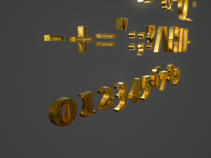 english letters - gold 3D 模型