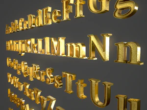 english letters - gold 3D Model