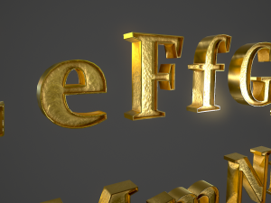 english letters - gold 3D 模型
