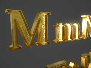 english letters - gold 3D Model