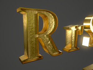 english letters - gold 3D 模型