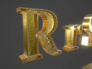 english letters - gold 3D 模型