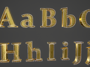 english letters - gold 3D 模型