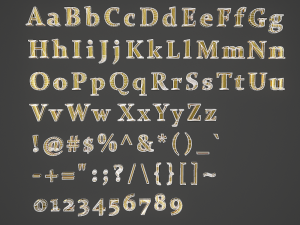 english letters - gold 3D 模型