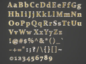 english letters - gold 3D Model