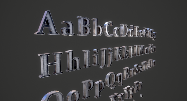 english letters - iron Model 3D .c4d .max .obj .3ds .fbx .stl .blend