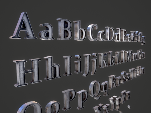 english letters - iron 3D Model