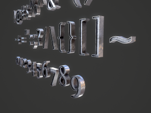 english letters - iron Model 3D