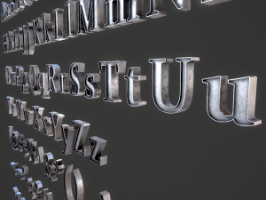 english letters - iron Model 3D