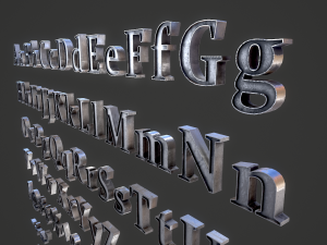 english letters - iron Model 3D