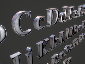 english letters - iron Model 3D