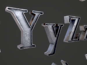 english letters - iron Model 3D