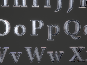 english letters - iron Model 3D