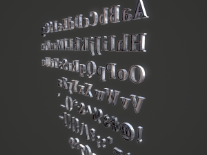 english letters - iron Model 3D