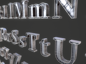 english letters - iron Model 3D