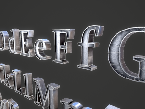english letters - iron Model 3D