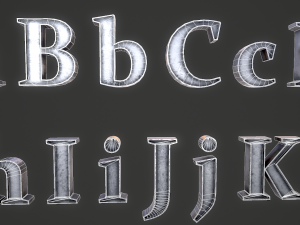 english letters - iron Model 3D