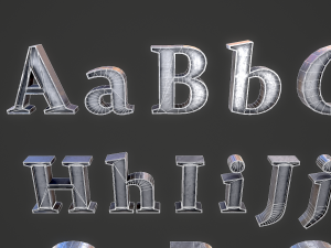 english letters - iron Model 3D