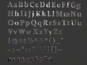 english letters - steel dark 3D Model