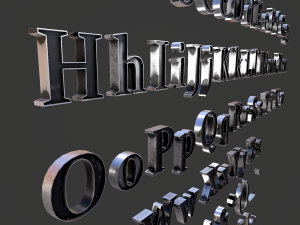 english letters - steel dark 3D Model