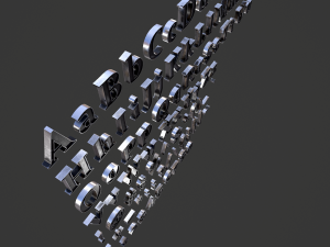 english letters - steel dark 3D Model