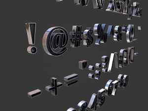 english letters - steel dark 3D Model